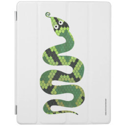 Snake Black and Green Print Silhouette iPad Smart Cover