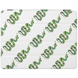 Snake Black and Green Print Silhouette iPad Smart Cover