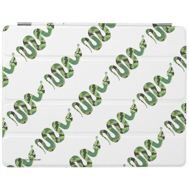 Snake Black and Green Print Silhouette iPad Smart Cover (Horizontal)