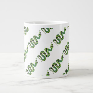 Snake Black and Green Print Silhouette Large Coffee Mug