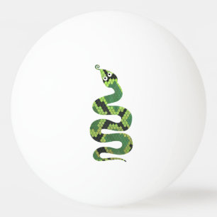 Snake Black and Green Print Silhouette Ping-Pong Ball