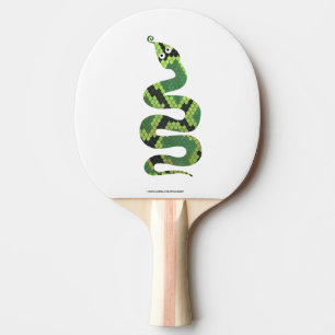 Snake Black and Green Print Silhouette Ping Pong Paddle