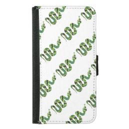 Snake Black and Green Print Silhouette Samsung Galaxy S5 Wallet Case