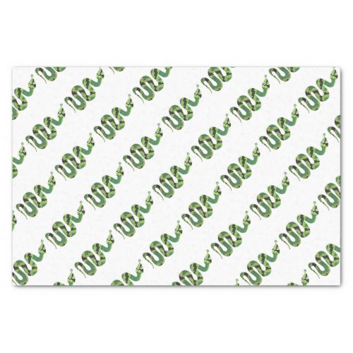 Snake Black and Green Print Silhouette Tissue Paper