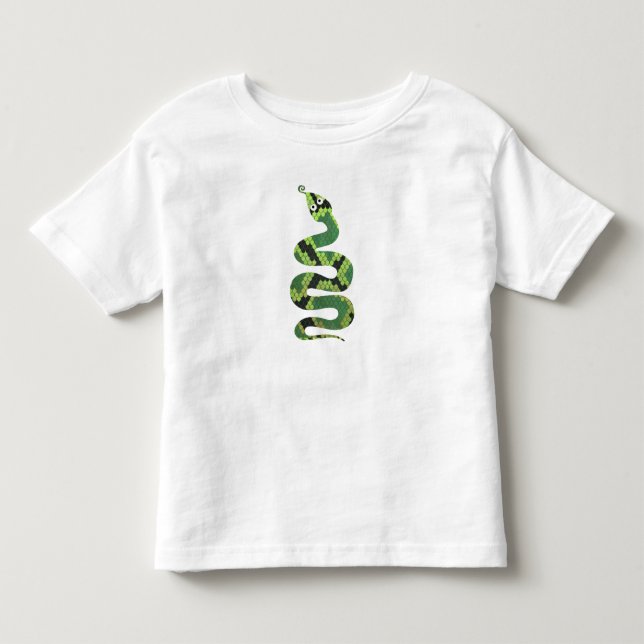 Snake Black and Green Print Silhouette Toddler T-shirt (Front)