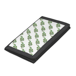 Snake Black and Green Print Silhouette Tri-fold Wallet