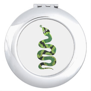 Snake Black and Green Print Silhouette Vanity Mirror