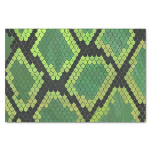 Snake Black and Green Print Tissue Paper