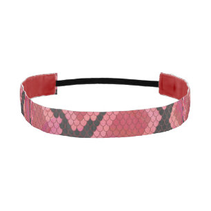 Snake Black and Red Print Athletic Headband