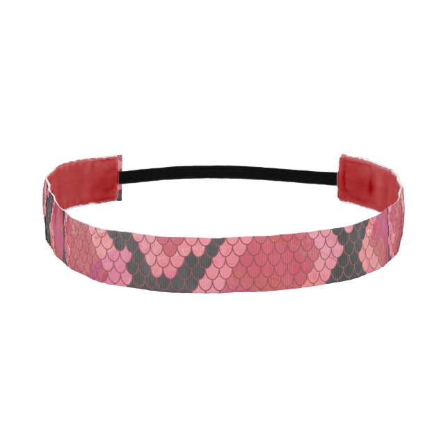 Snake Black and Red Print Athletic Headband (Front)