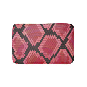 Snake Black and Red Print Bathroom Mat