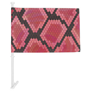 Snake Black and Red Print Car Flag