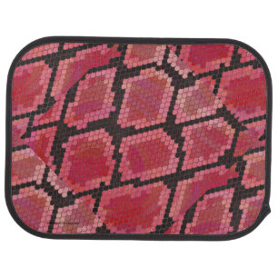 Snake Black and Red Print Car Floor Mat