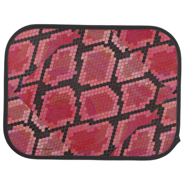 Snake Black and Red Print Car Floor Mat (Rear)