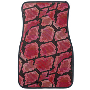 Snake Black and Red Print Car Mat
