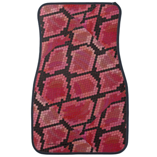 Snake Black and Red Print Car Mat (Front)