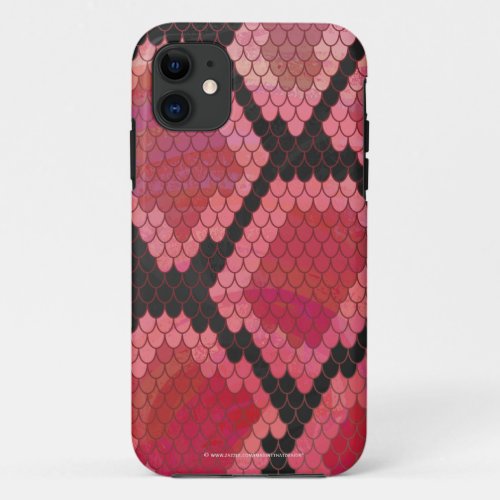 Snake Black and Red Print iPhone 11 Case