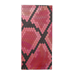 Snake Black and Red Print Cloth Napkin