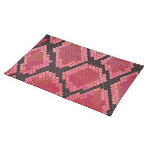Snake Black and Red Print Cloth Placemat