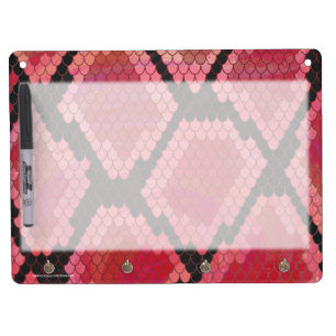 Snake Black and Red Print Dry Erase Board With Keychain Holder