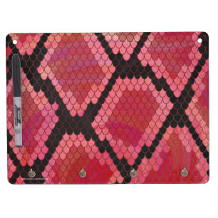 Snake Black and Red Print Dry Erase Board With Keychain Holder