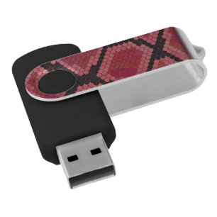 Snake Black and Red Print Flash Drive