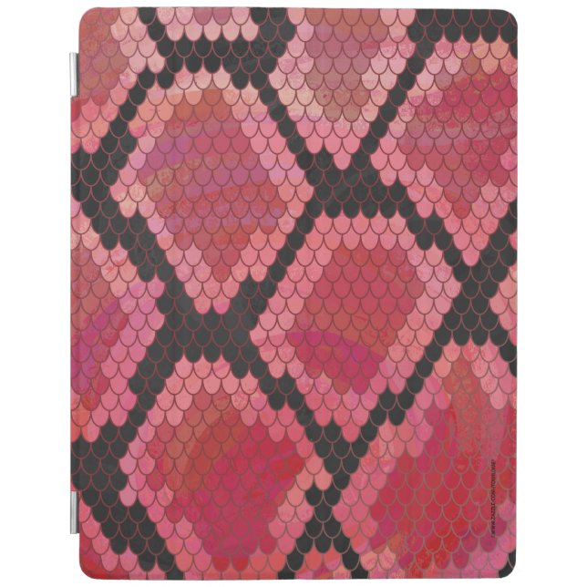 Snake Black and Red Print iPad Smart Cover (Front)