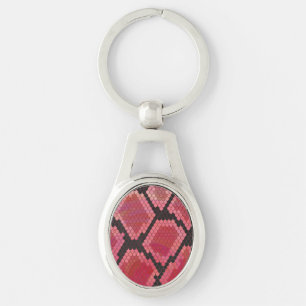 Snake Black and Red Print Keychain