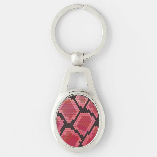 Snake Black and Red Print Keychain (Front)