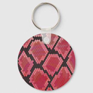 Snake Black and Red Print Keychain