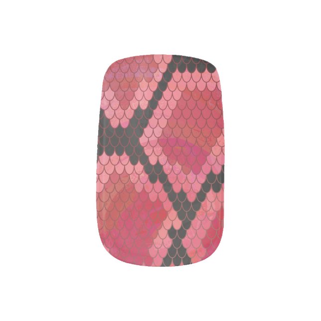 Snake Black and Red Print Minx Nail Wraps (Left Thumb)