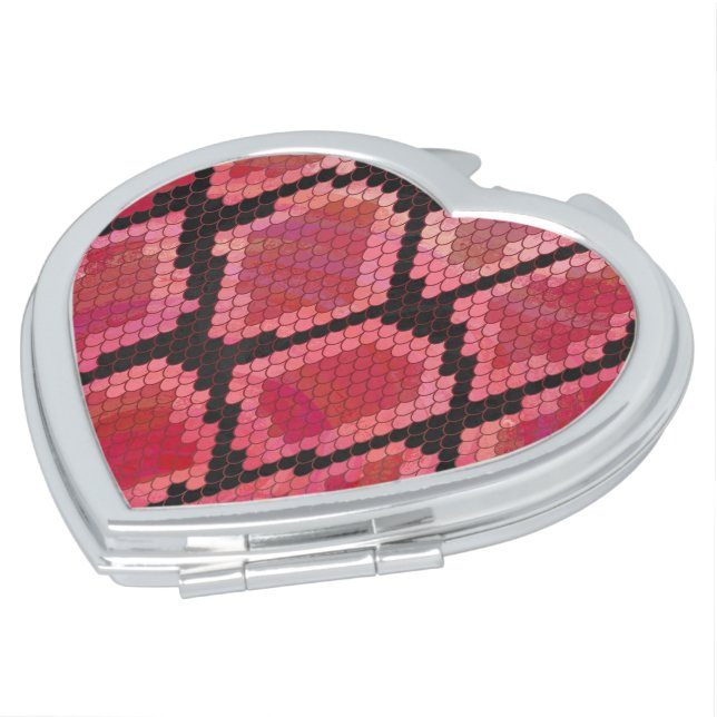 Snake Black and Red Print Mirror For Makeup (Turned)