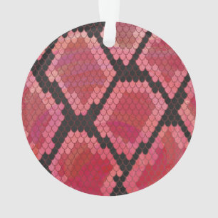 Snake Black and Red Print Ornament