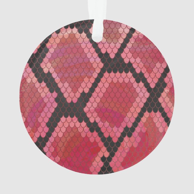 Snake Black and Red Print Ornament (Back)
