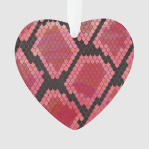 Snake Black and Red Print Ornament