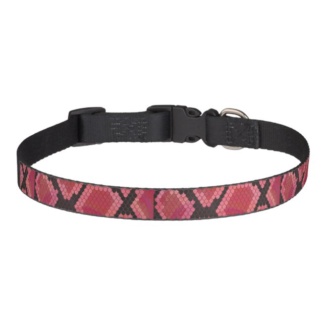 Snake Black and Red Print Pet Collar (Front)