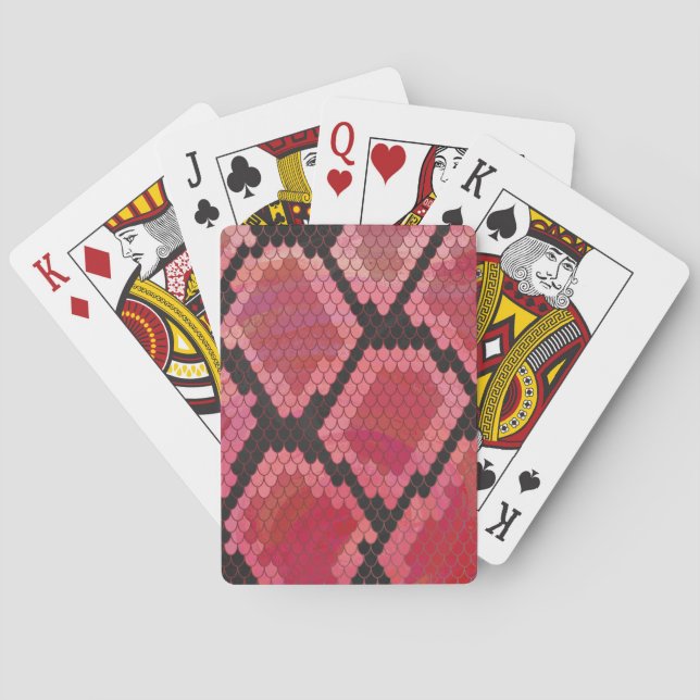 Snake Black and Red Print Poker Cards (Back)