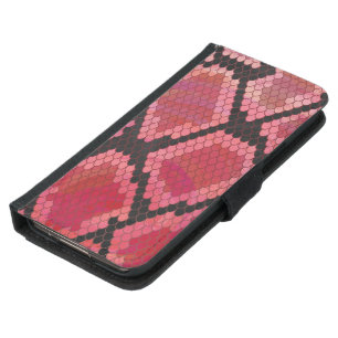 Snake Black and Red Print Wallet Phone Case For Samsung Galaxy S5