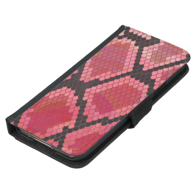 Snake Black and Red Print Samsung Galaxy Wallet Case (Bottom)