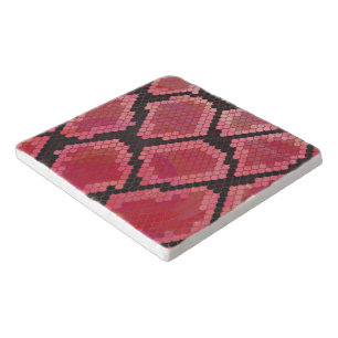 Snake Black and Red Print Trivet