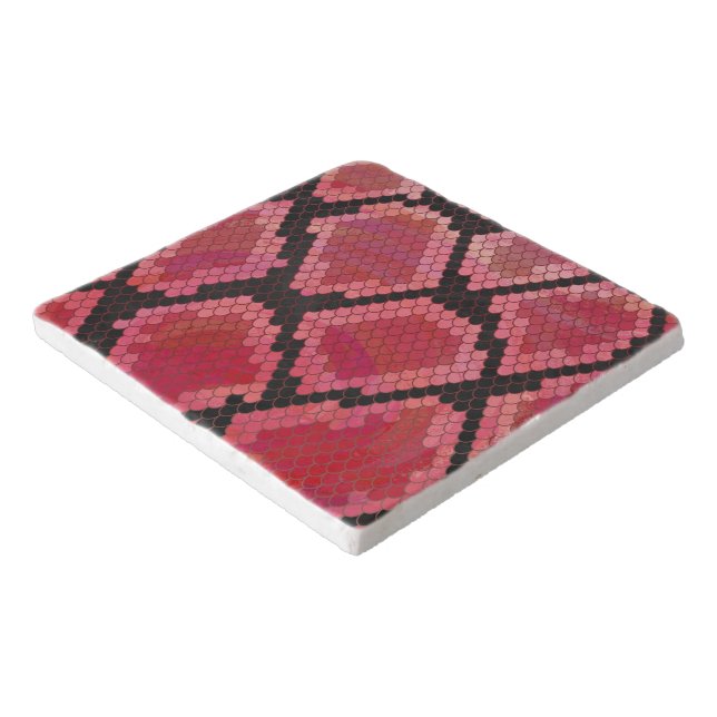 Snake Black and Red Print Trivet (Corner)