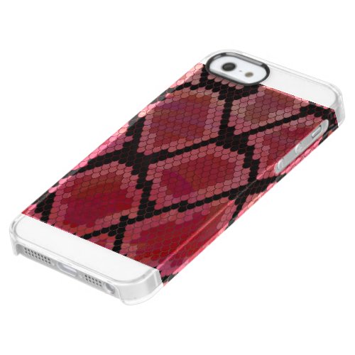 Snake Black and Red Print Clear iPhone SE55s Case