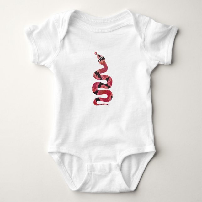 Snake Black and Red Silhouette Baby Bodysuit (Front)