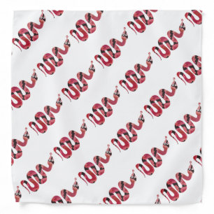 Snake Black and Red Silhouette Bandana
