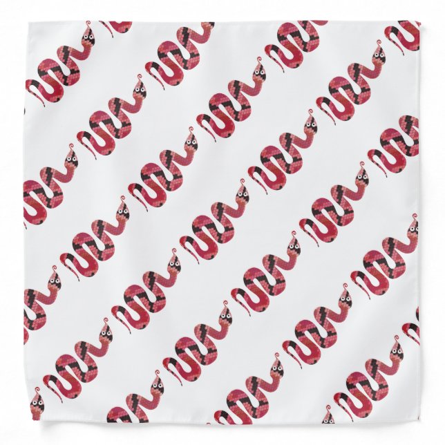 Snake Black and Red Silhouette Bandana (Front)