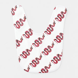 Snake Black and Red Silhouette Bib