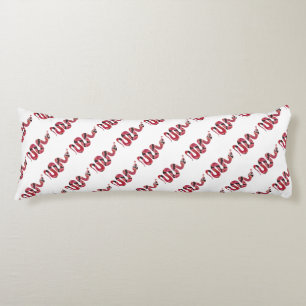 Snake Black and Red Silhouette Body Pillow
