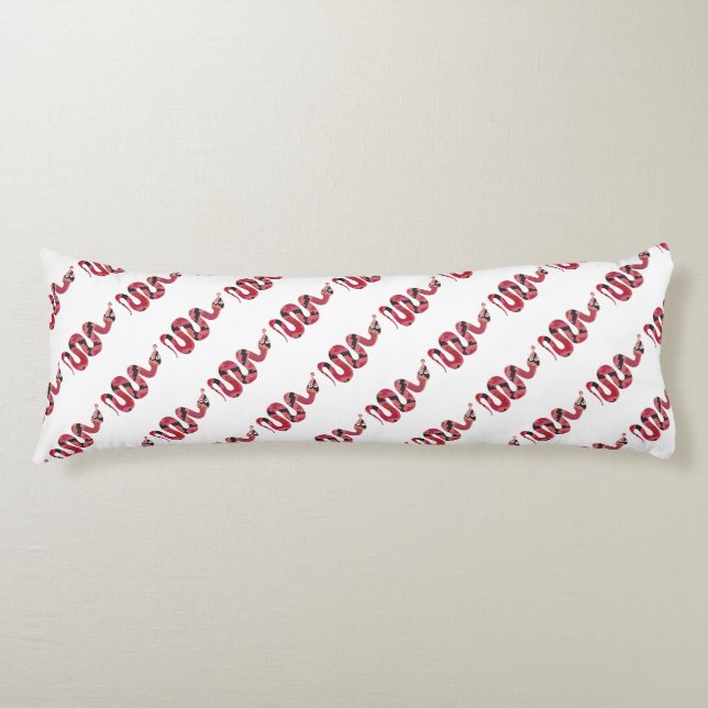 Snake Black and Red Silhouette Body Pillow (Front)