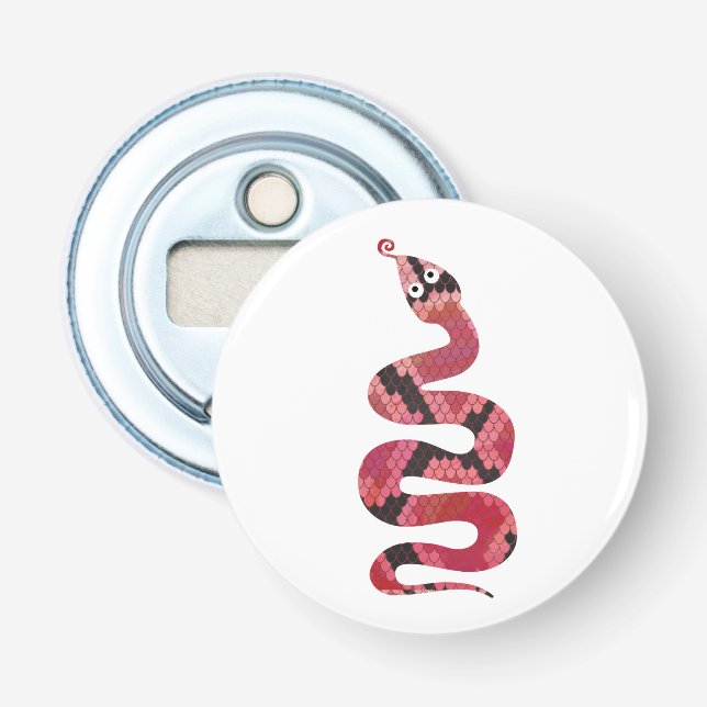Snake Black and Red Silhouette Bottle Opener (Front)