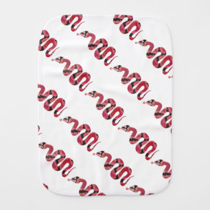 Snake Black and Red Silhouette Burp Cloth